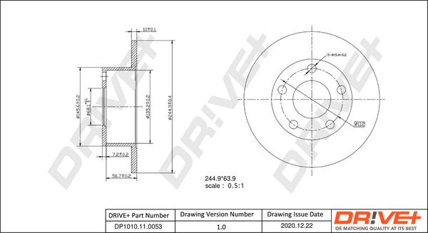 Dr!ve+ DP1010.11.0053 - Тормозной диск autosila-amz.com