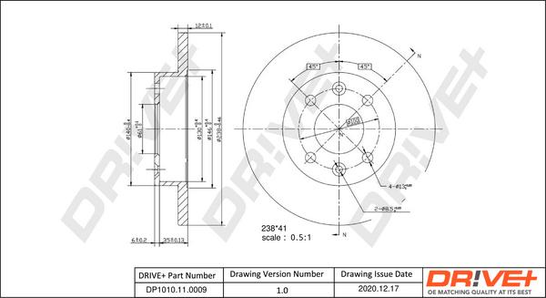 Dr!ve+ DP1010.11.0009 - Тормозной диск autosila-amz.com