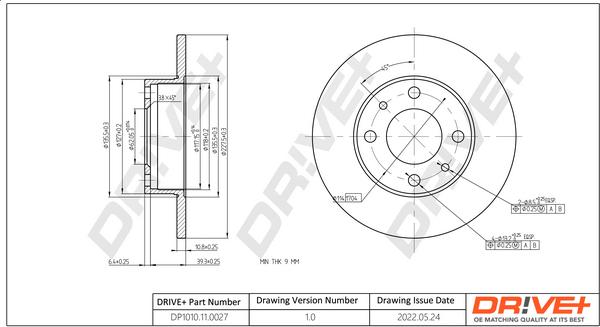 Dr!ve+ DP1010.11.0027 - Тормозной диск autosila-amz.com