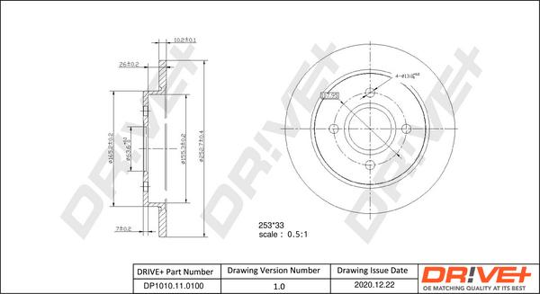 Dr!ve+ DP1010.11.0100 - Тормозной диск autosila-amz.com