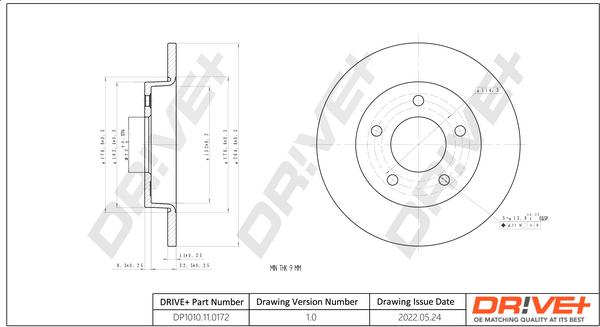 Dr!ve+ DP1010.11.0172 - Тормозной диск autosila-amz.com