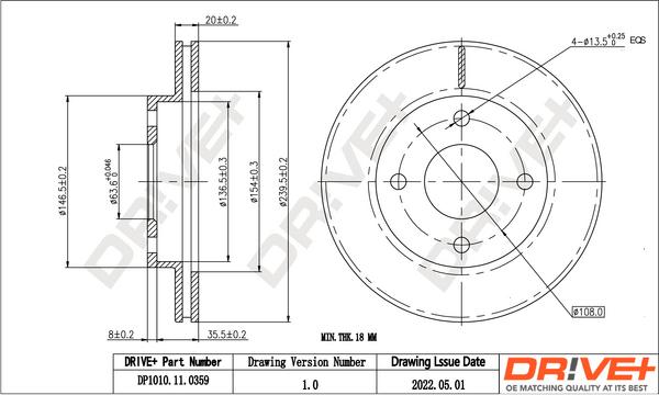 Dr!ve+ DP1010.11.0359 - Тормозной диск autosila-amz.com