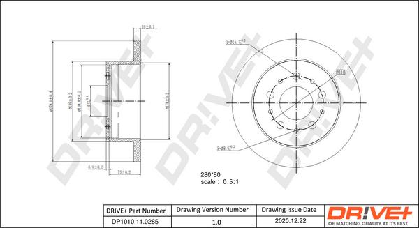 Dr!ve+ DP1010.11.0285 - Тормозной диск autosila-amz.com