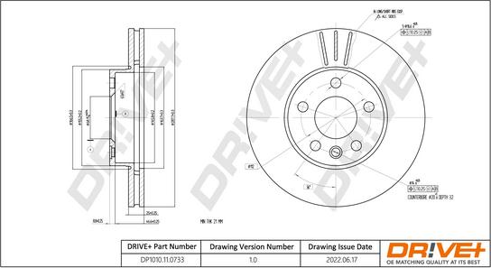 Dr!ve+ DP1010.11.0733 - Тормозной диск autosila-amz.com