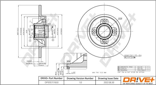 Dr!ve+ DP1010.11.1650 - Тормозной диск autosila-amz.com