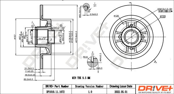 Dr!ve+ DP1010.11.1672 - Тормозной диск autosila-amz.com