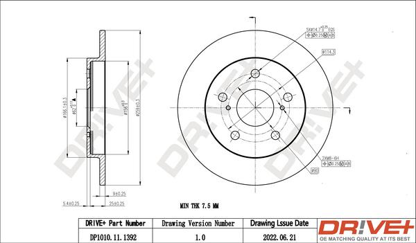 Dr!ve+ DP1010.11.1392 - Тормозной диск autosila-amz.com