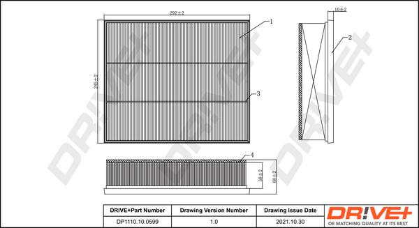 Dr!ve+ DP1110.10.0599 - Воздушный фильтр, двигатель autosila-amz.com