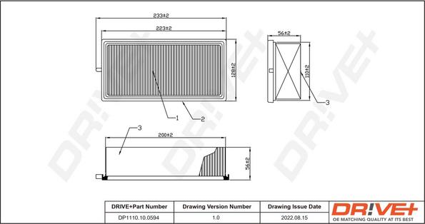 Dr!ve+ DP1110.10.0594 - Воздушный фильтр, двигатель autosila-amz.com