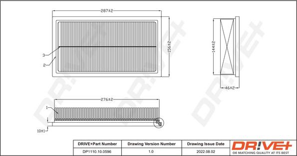 Dr!ve+ DP1110.10.0596 - Воздушный фильтр, двигатель autosila-amz.com