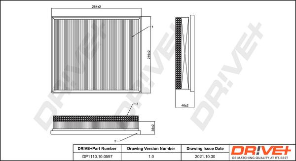 Dr!ve+ DP1110.10.0597 - Воздушный фильтр, двигатель autosila-amz.com