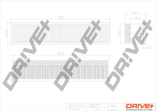 Dr!ve+ DP1110.10.0541 - Воздушный фильтр, двигатель autosila-amz.com