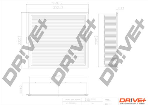 Dr!ve+ DP1110.10.0511 - Воздушный фильтр, двигатель autosila-amz.com