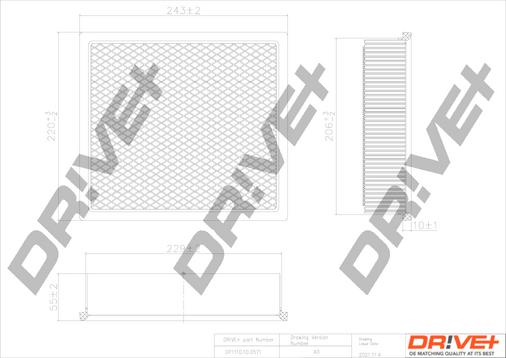 Dr!ve+ DP1110.10.0571 - Воздушный фильтр, двигатель autosila-amz.com