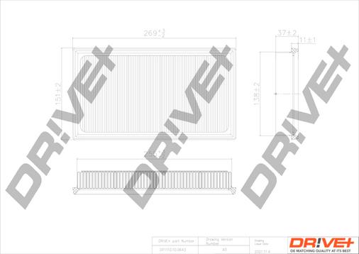 Dr!ve+ DP1110.10.0643 - Воздушный фильтр, двигатель autosila-amz.com