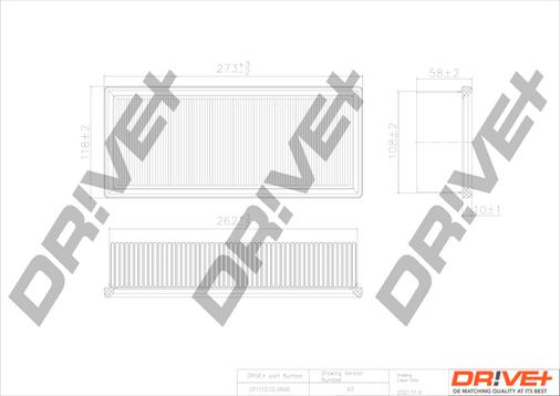 Dr!ve+ DP1110.10.0666 - Воздушный фильтр, двигатель autosila-amz.com