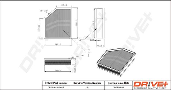 Dr!ve+ DP1110.10.0612 - Воздушный фильтр, двигатель autosila-amz.com