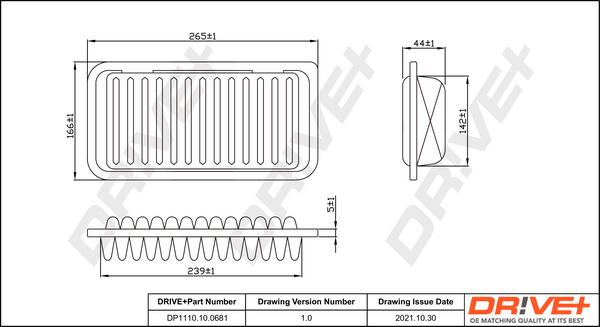 Dr!ve+ DP1110.10.0681 - Воздушный фильтр, двигатель autosila-amz.com