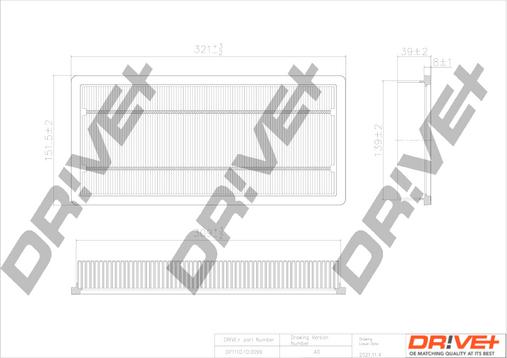 Dr!ve+ DP1110.10.0099 - Воздушный фильтр, двигатель autosila-amz.com