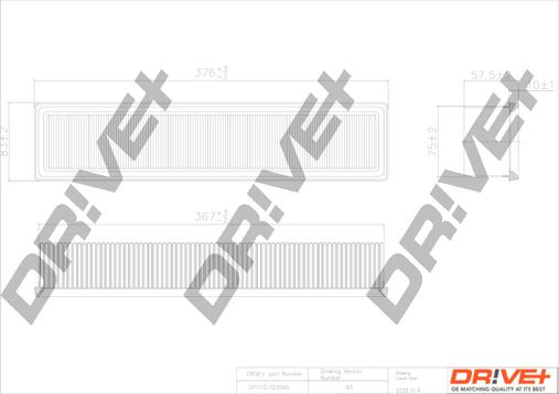 Dr!ve+ DP1110.10.0095 - Воздушный фильтр, двигатель autosila-amz.com