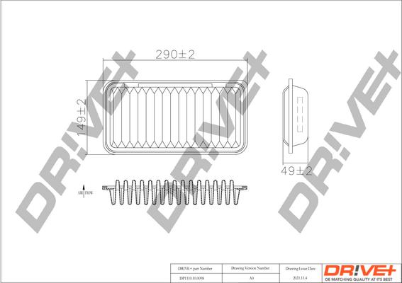 Dr!ve+ DP1110.10.0098 - Воздушный фильтр, двигатель autosila-amz.com