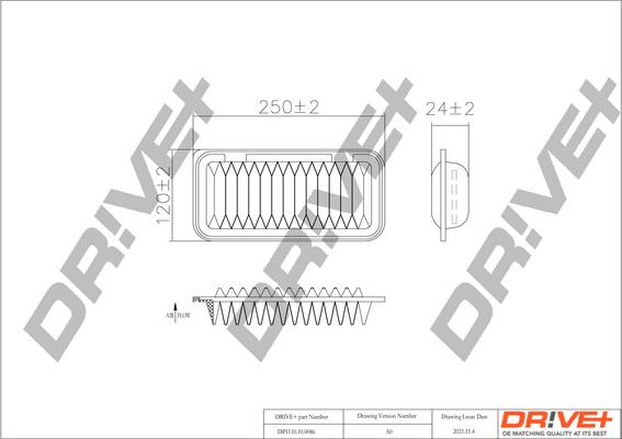 Dr!ve+ DP1110.10.0086 - Воздушный фильтр, двигатель autosila-amz.com