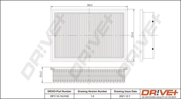 Dr!ve+ DP1110.10.0102 - Воздушный фильтр, двигатель autosila-amz.com