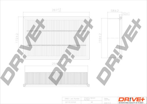 Dr!ve+ DP1110.10.0122 - Воздушный фильтр, двигатель autosila-amz.com