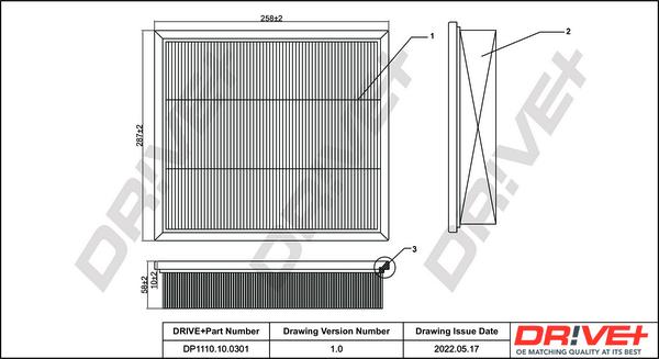 Dr!ve+ DP1110.10.0301 - Воздушный фильтр, двигатель autosila-amz.com