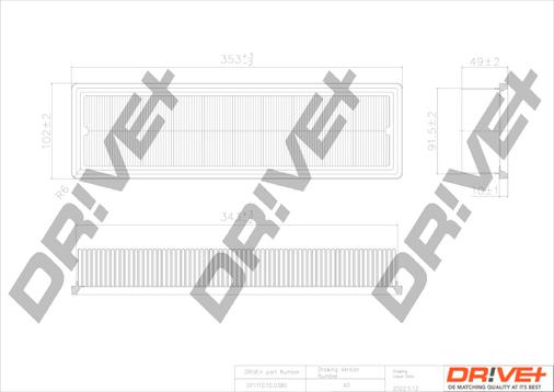 Dr!ve+ DP1110.10.0380 - Воздушный фильтр, двигатель autosila-amz.com