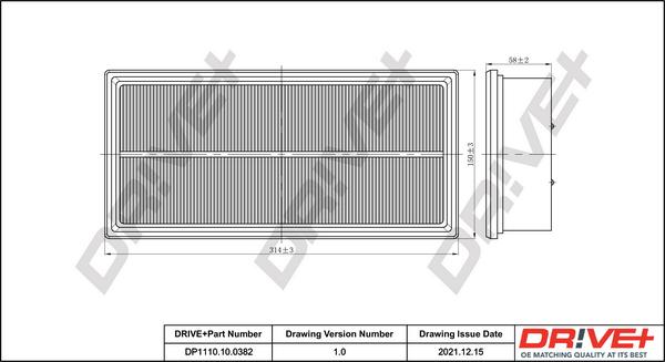 Dr!ve+ DP1110.10.0382 - Воздушный фильтр, двигатель autosila-amz.com