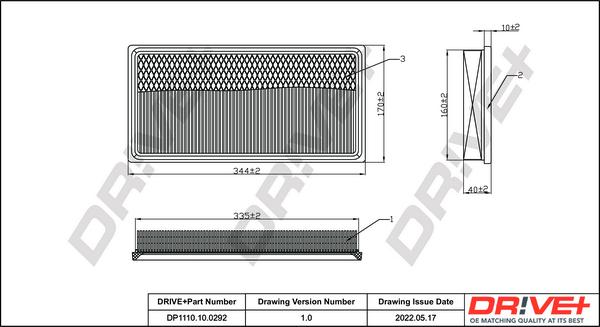 Dr!ve+ DP1110.10.0292 - Воздушный фильтр, двигатель autosila-amz.com