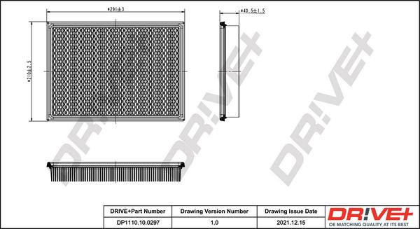 Dr!ve+ DP1110.10.0297 - Воздушный фильтр, двигатель autosila-amz.com