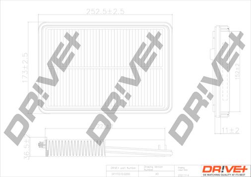 Dr!ve+ DP1110.10.0200 - Воздушный фильтр, двигатель autosila-amz.com
