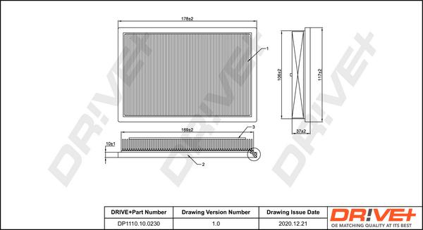 Dr!ve+ DP1110.10.0230 - Воздушный фильтр, двигатель autosila-amz.com