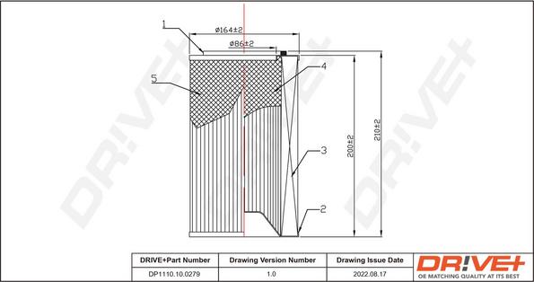 Dr!ve+ DP1110.10.0279 - Воздушный фильтр, двигатель autosila-amz.com