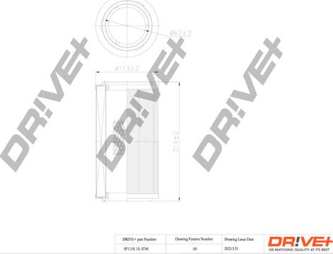 Dr!ve+ DP1110.10.0746 - Воздушный фильтр, двигатель autosila-amz.com