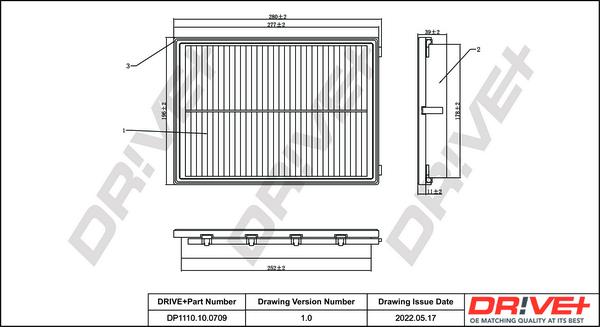 Dr!ve+ DP1110.10.0709 - Воздушный фильтр, двигатель autosila-amz.com