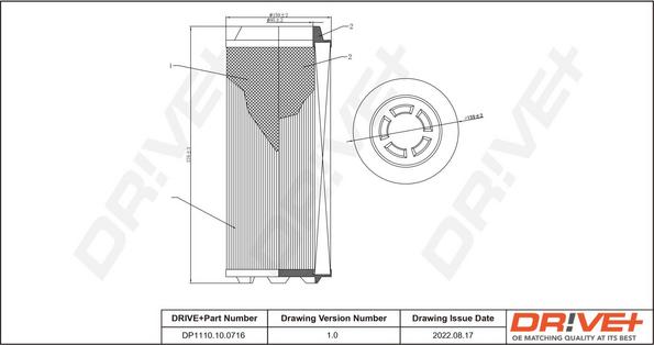 Dr!ve+ DP1110.10.0716 - Воздушный фильтр, двигатель autosila-amz.com