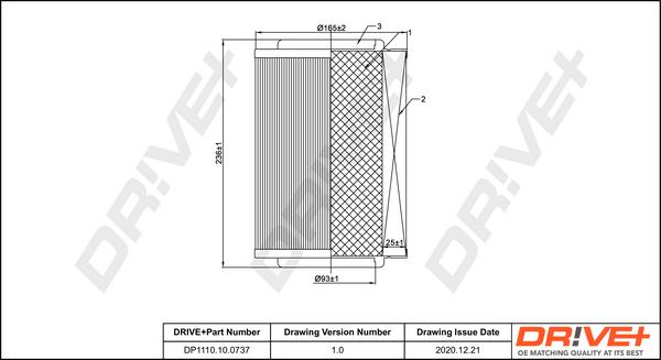 Dr!ve+ DP1110.10.0737 - Воздушный фильтр, двигатель autosila-amz.com