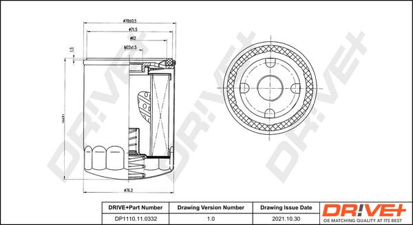 Dr!ve+ DP1110.11.0332 - Масляный фильтр autosila-amz.com