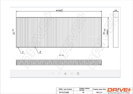 Dr!ve+ DP1110.12.0096 - Фильтр воздуха в салоне autosila-amz.com