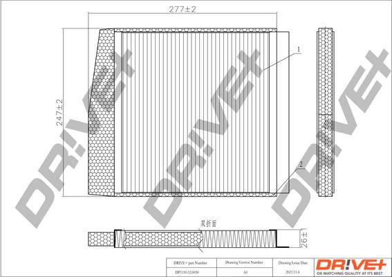 Dr!ve+ DP1110.12.0030 - Фильтр воздуха в салоне autosila-amz.com