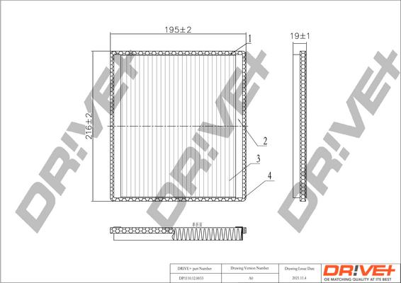 Dr!ve+ DP1110.12.0033 - Фильтр воздуха в салоне autosila-amz.com