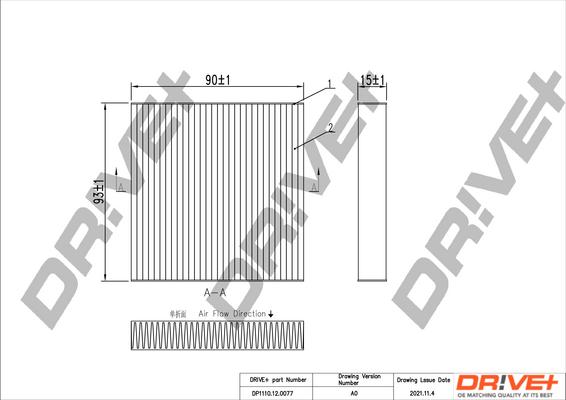 Dr!ve+ DP1110.12.0077 - Фильтр воздуха в салоне autosila-amz.com