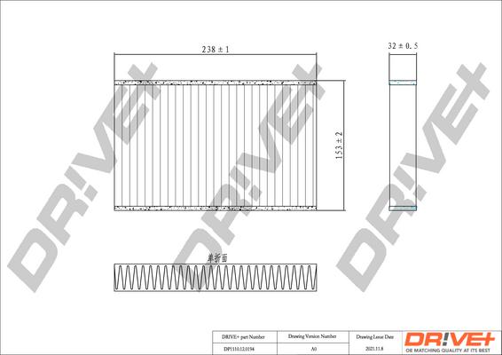 Dr!ve+ DP1110.12.0194 - Фильтр воздуха в салоне autosila-amz.com