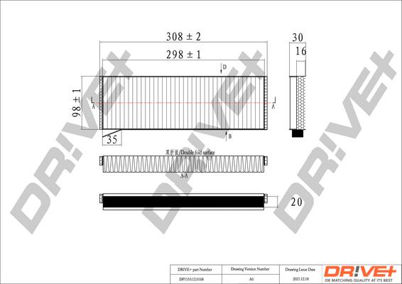 Dr!ve+ DP1110.12.0168 - Фильтр воздуха в салоне autosila-amz.com