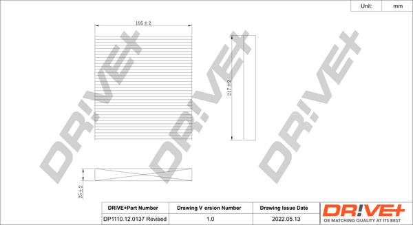 Dr!ve+ DP1110.12.0137 - Фильтр воздуха в салоне autosila-amz.com