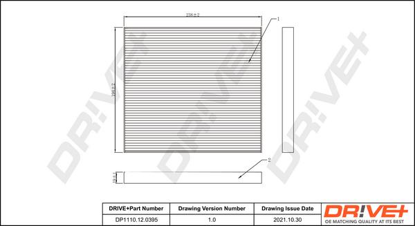 Dr!ve+ DP1110.12.0395 - Фильтр воздуха в салоне autosila-amz.com
