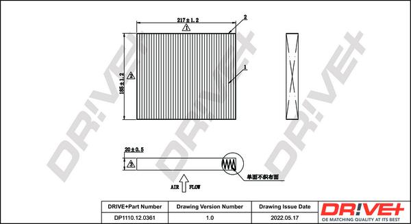 Dr!ve+ DP1110.12.0361 - Фильтр воздуха в салоне autosila-amz.com
